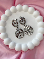 Earrings - Sea Swirl - Silver