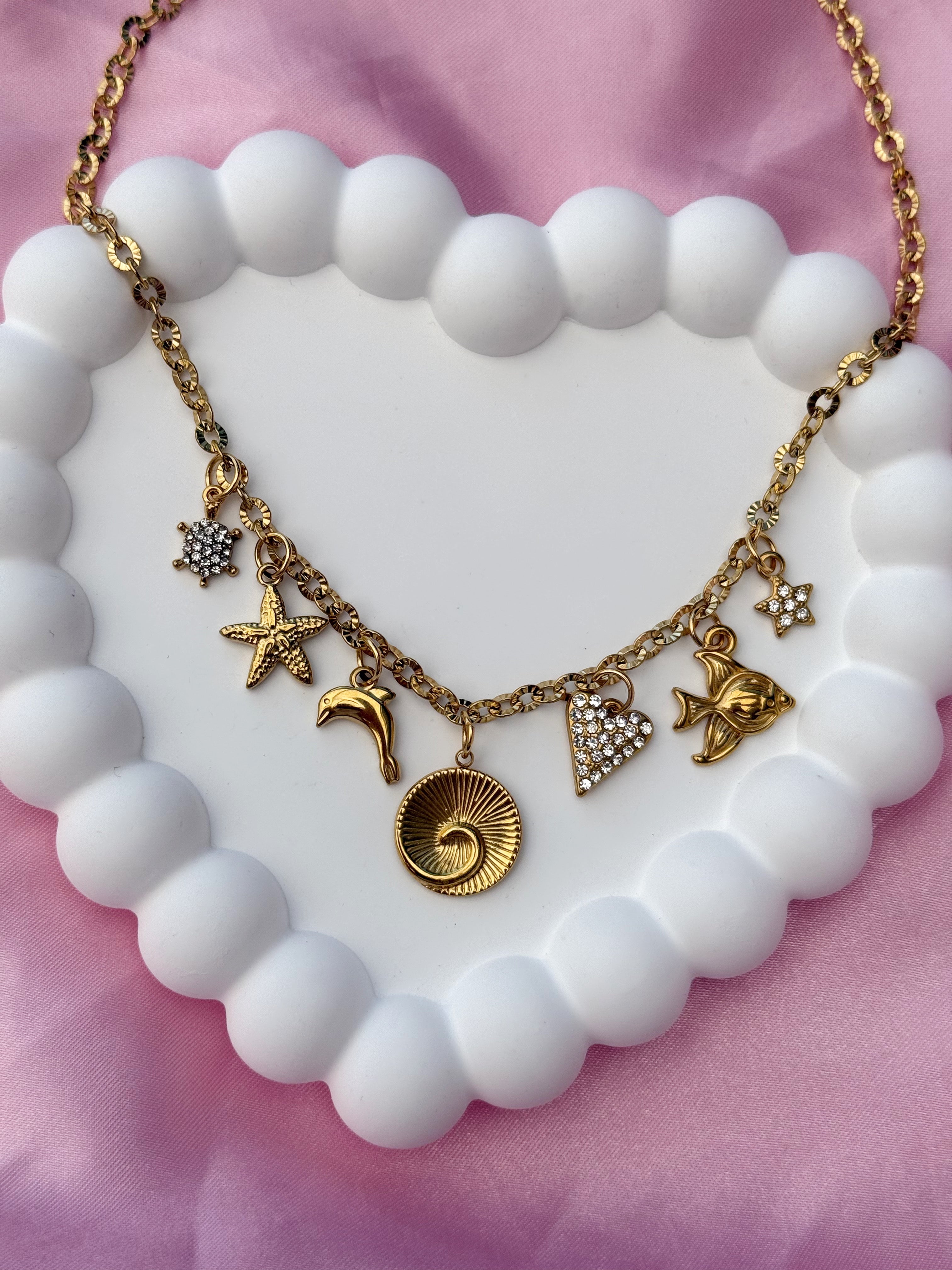 Charm Necklace - Sea Zirconia