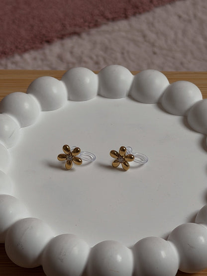 Clip on Earring - Little Flower zirconia