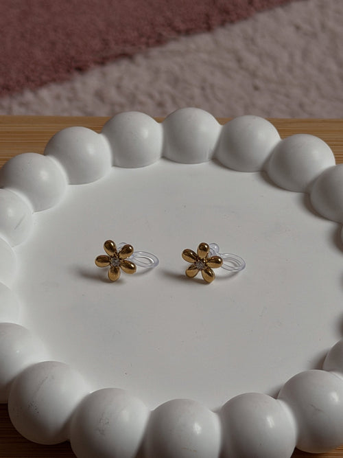 Clip-Ohrring - Kleine Blume Zirkonia