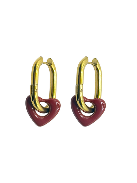 Earrings - Red long love