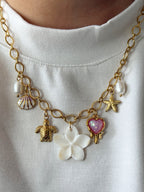 Charm Necklace - Flower Pink