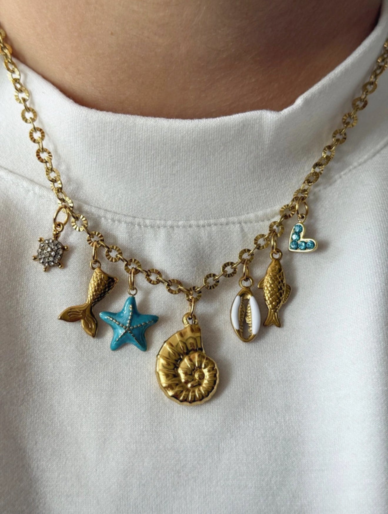 Charm Necklace - Blue Sea