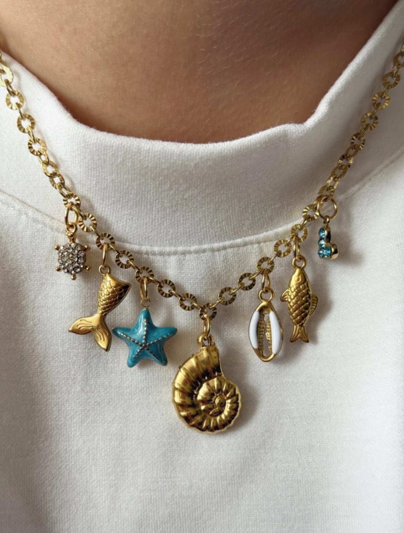 Charm Necklace - Blue Sea