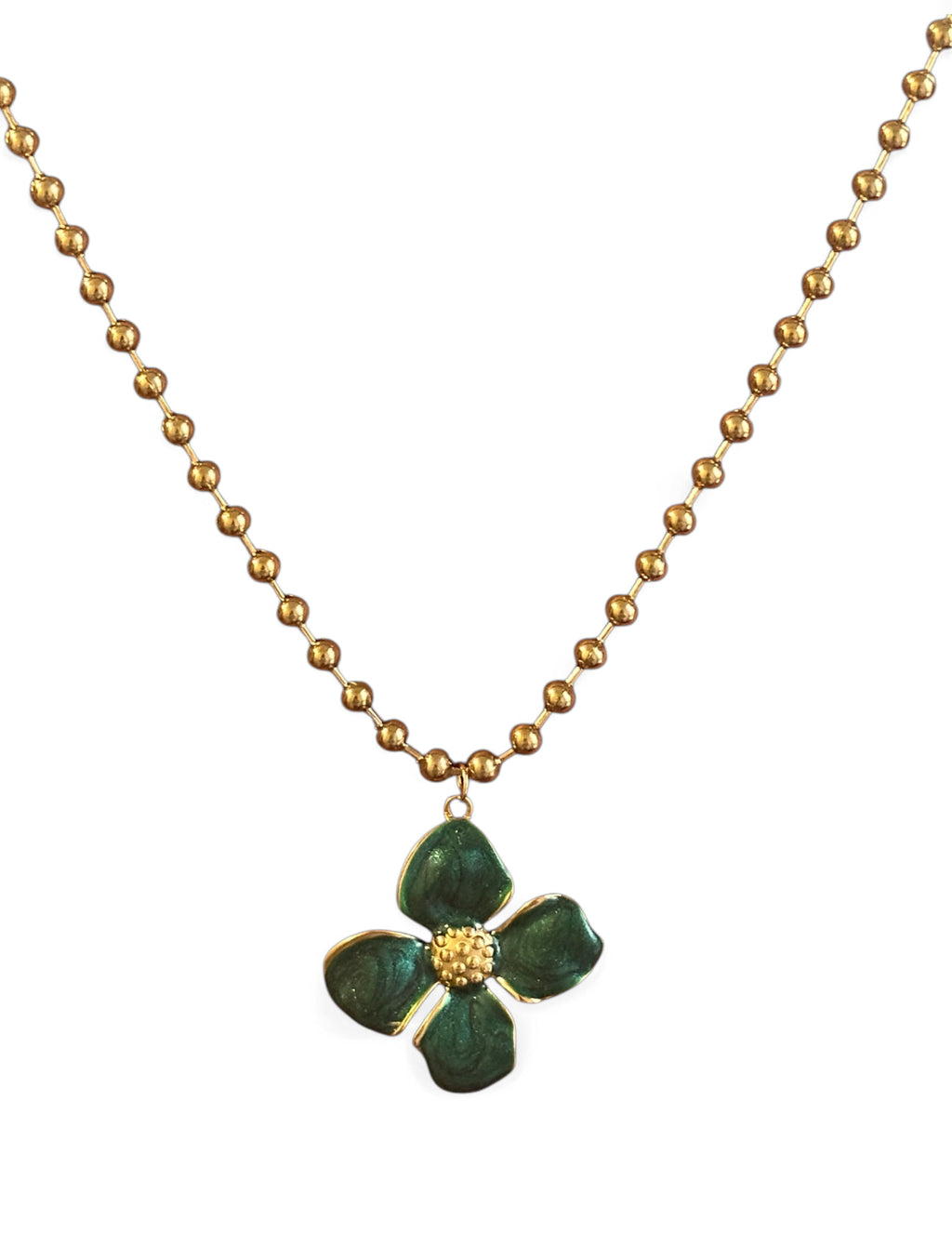Green Flower Necklace