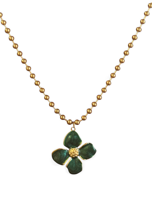 Green Flower Necklace