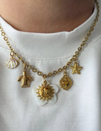 Charm Necklace - Sunset flower pink