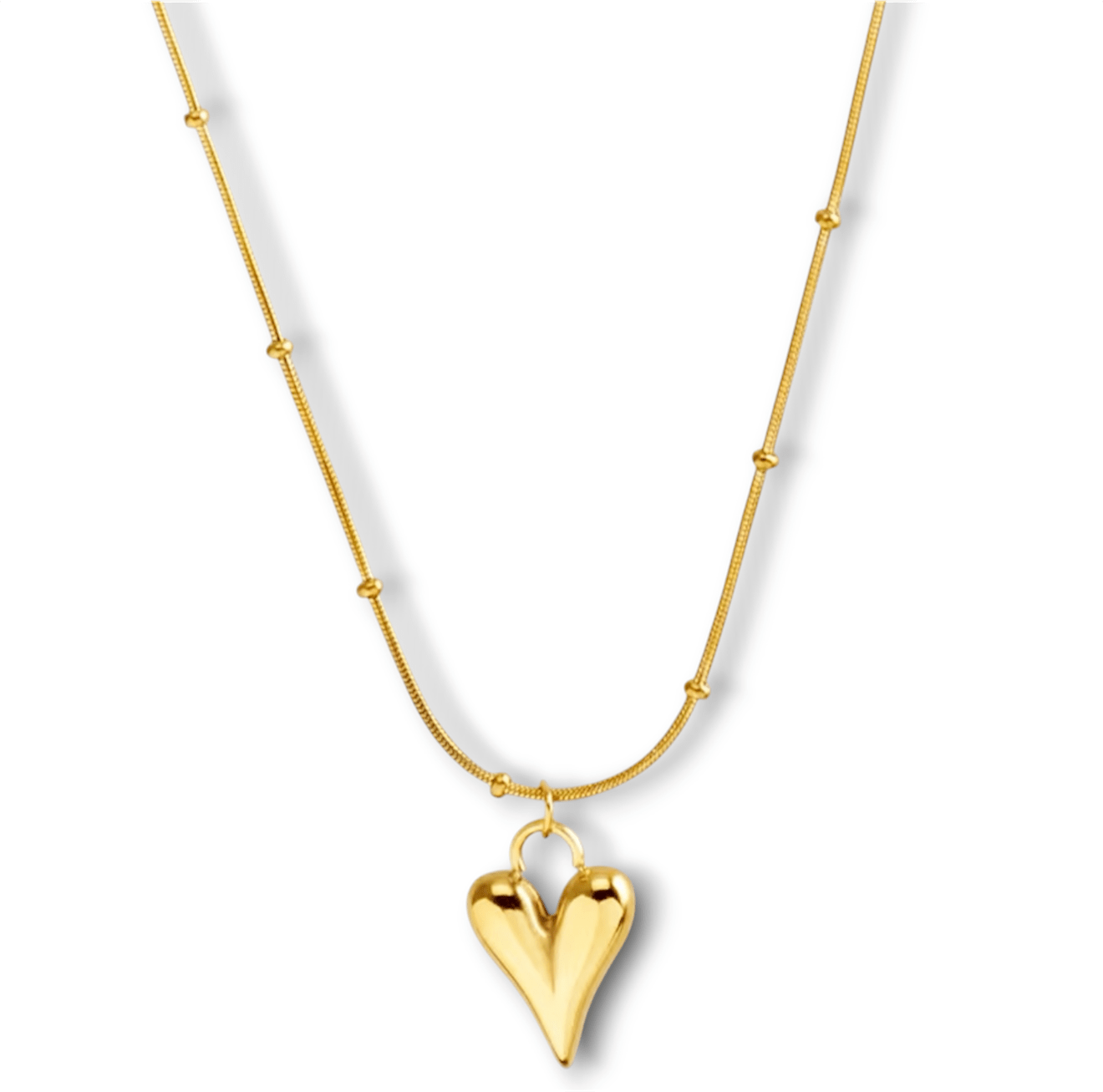 Necklace - Heart Charm - Gold