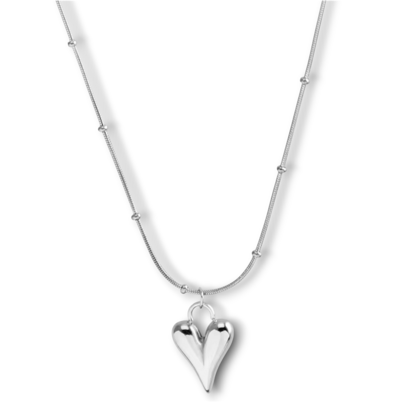 Necklace - Heart Charm - Silver