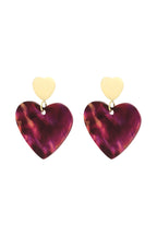 Oorbellen dubbel hart - rood