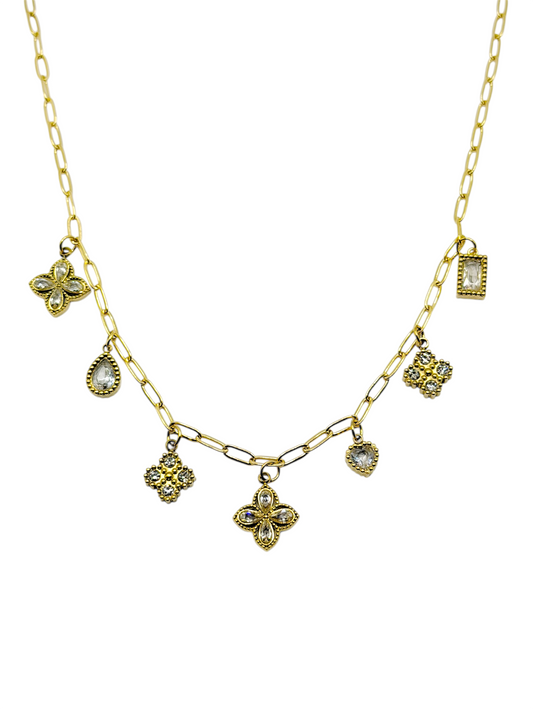 Necklace - Zirconia Clover