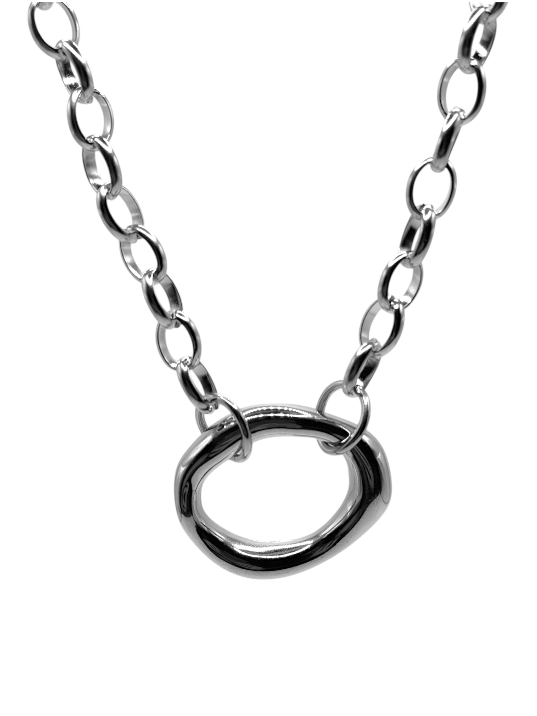 Necklace Choker - Oval Glow - Silver