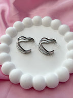 Clip on Earrings - Heart Shape - Silver