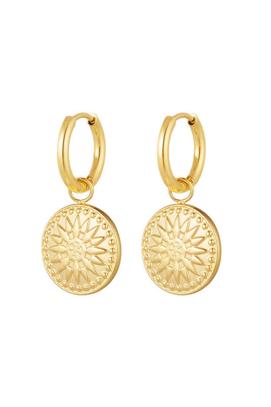 Oorbel Ronde Coin - Goud
