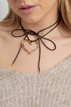 Ketting van Touw - Hart Zilver
