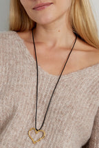 Ketting van Touw - Hart Zilver