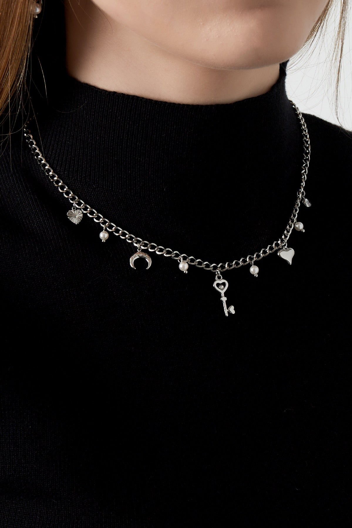 Necklace - K to my H - Silver