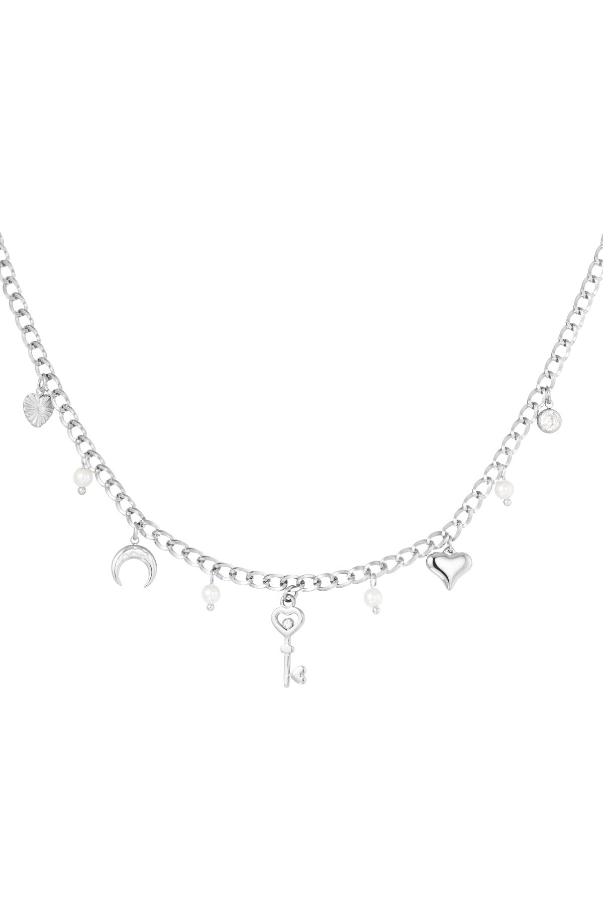 Necklace - K to my H - Silver