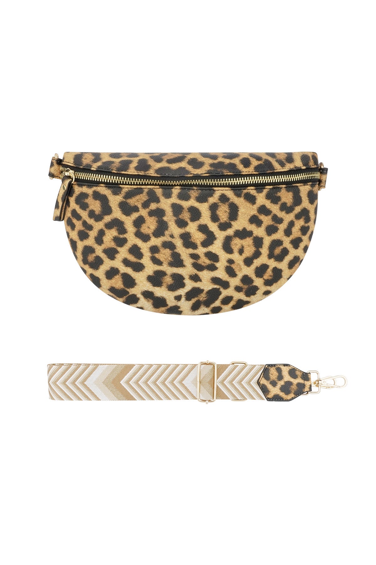 Leopard print schoudertas