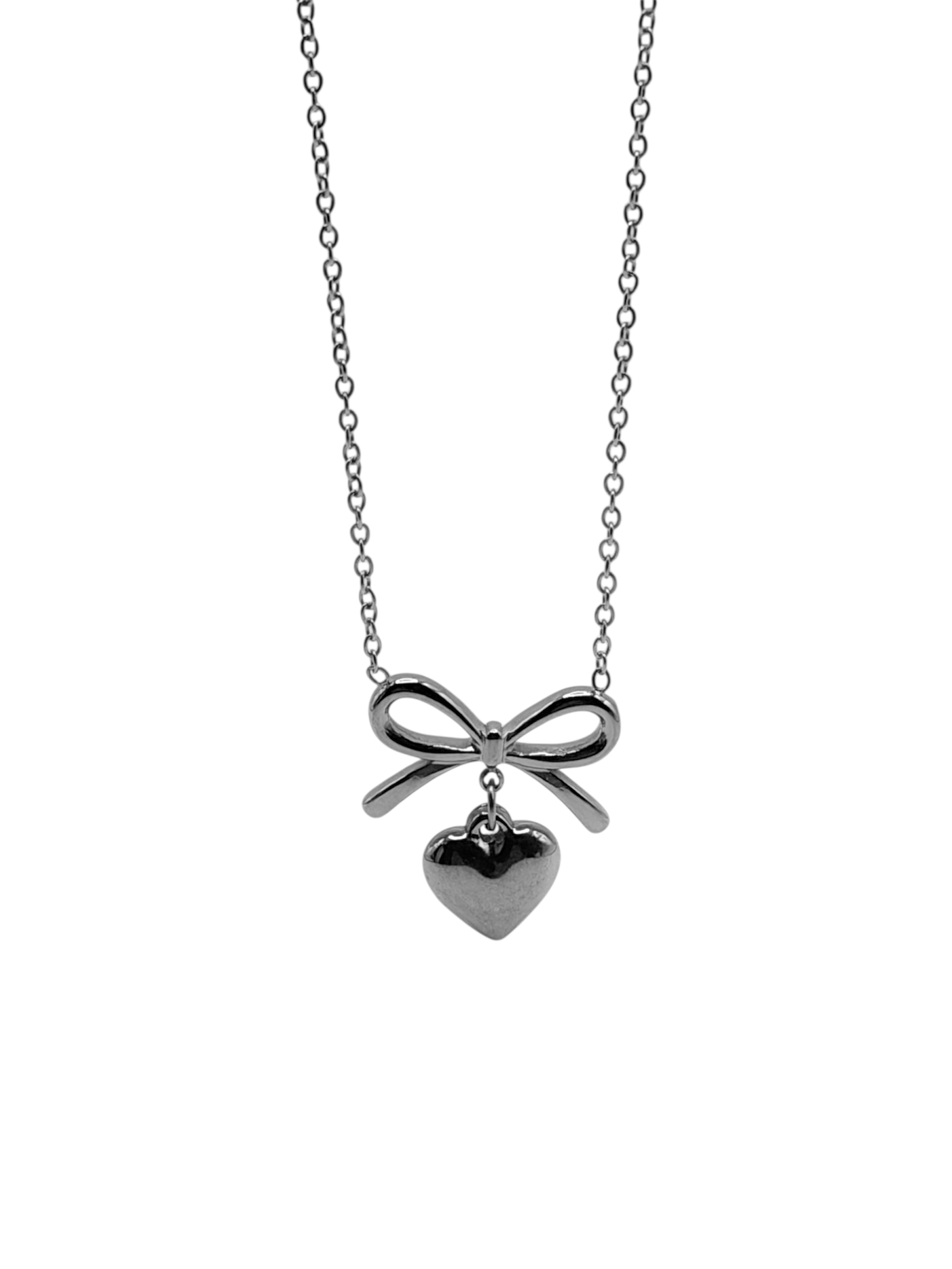 Necklace - Bowtie Love - Silver