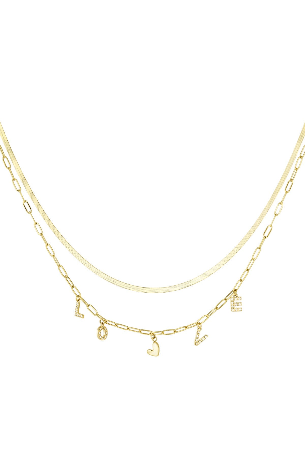 Necklace - Love Zirconia - Gold