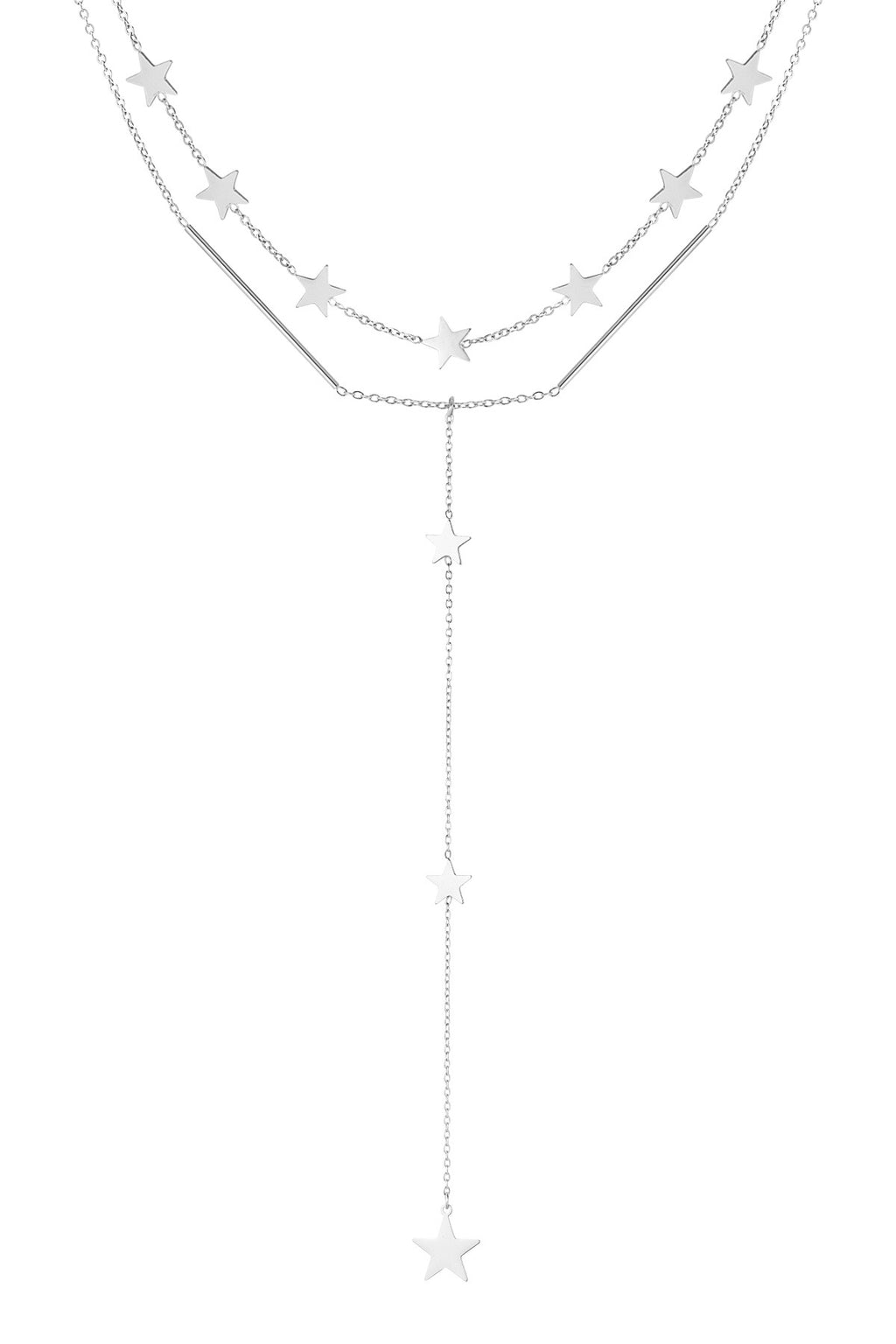 Necklace - Starry Layered - Silver