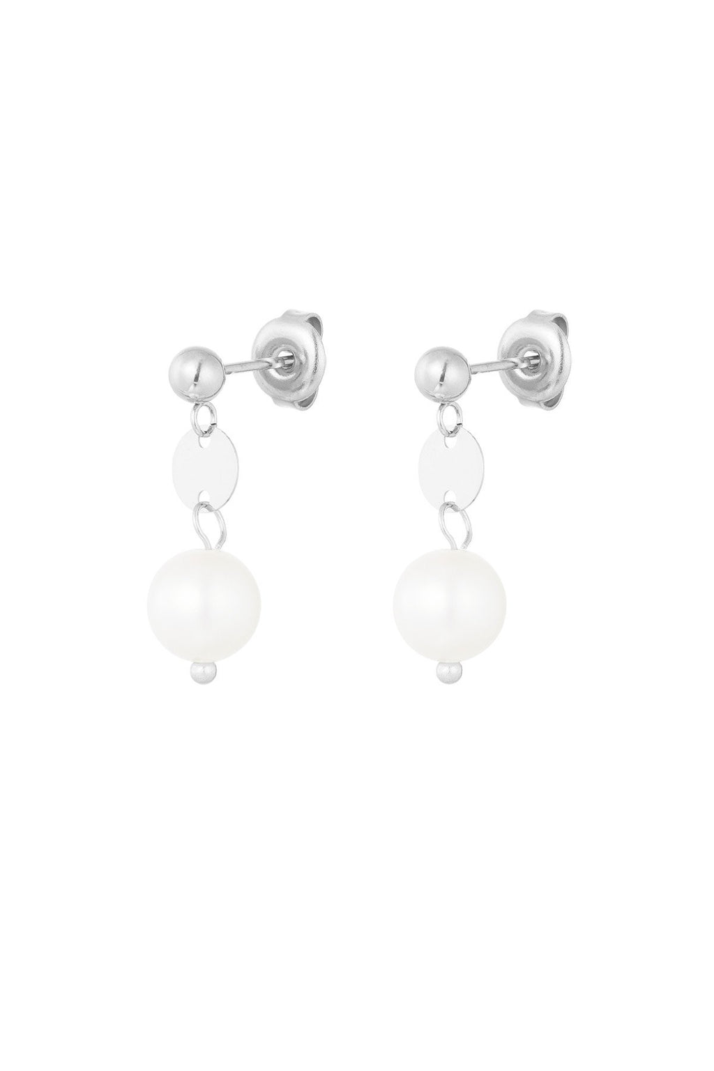 Earrings - little pearly - silver