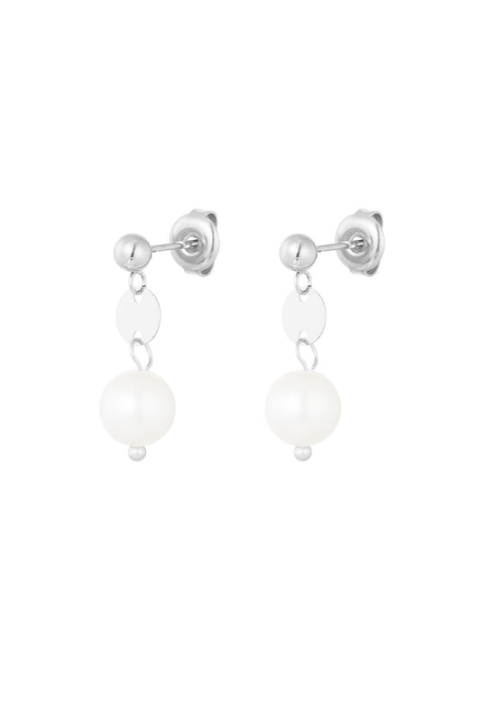 Earrings - little pearly - silver