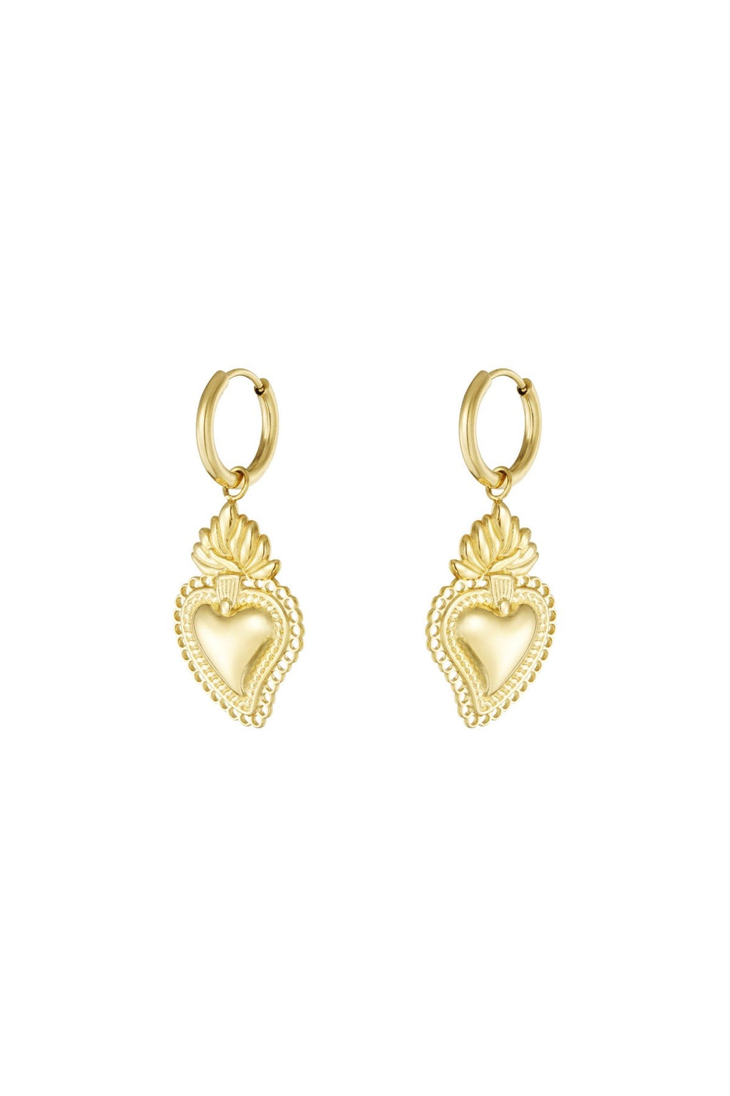 Earrings - Flaming heart