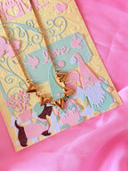 Necklace - 5 hearts - gold