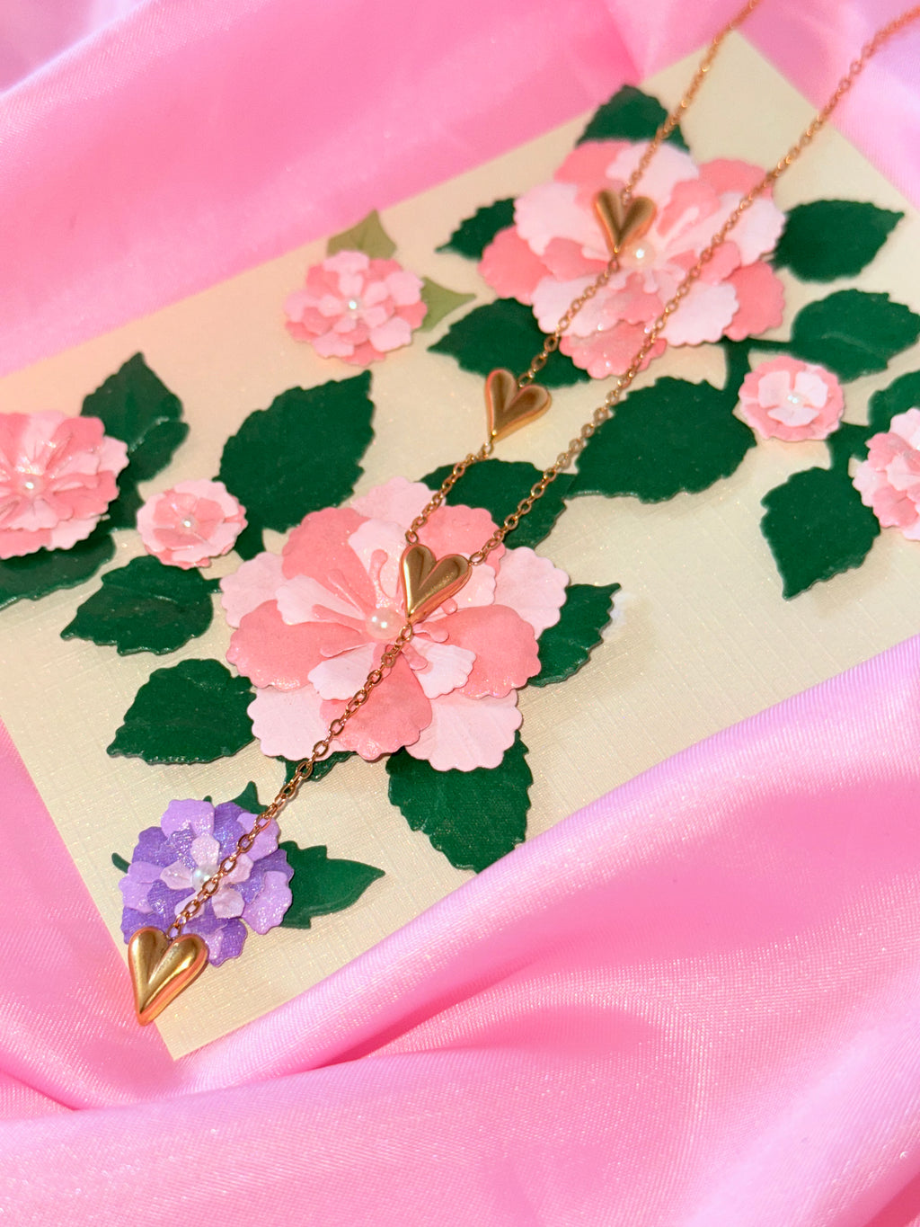 Necklace - 4 hearts