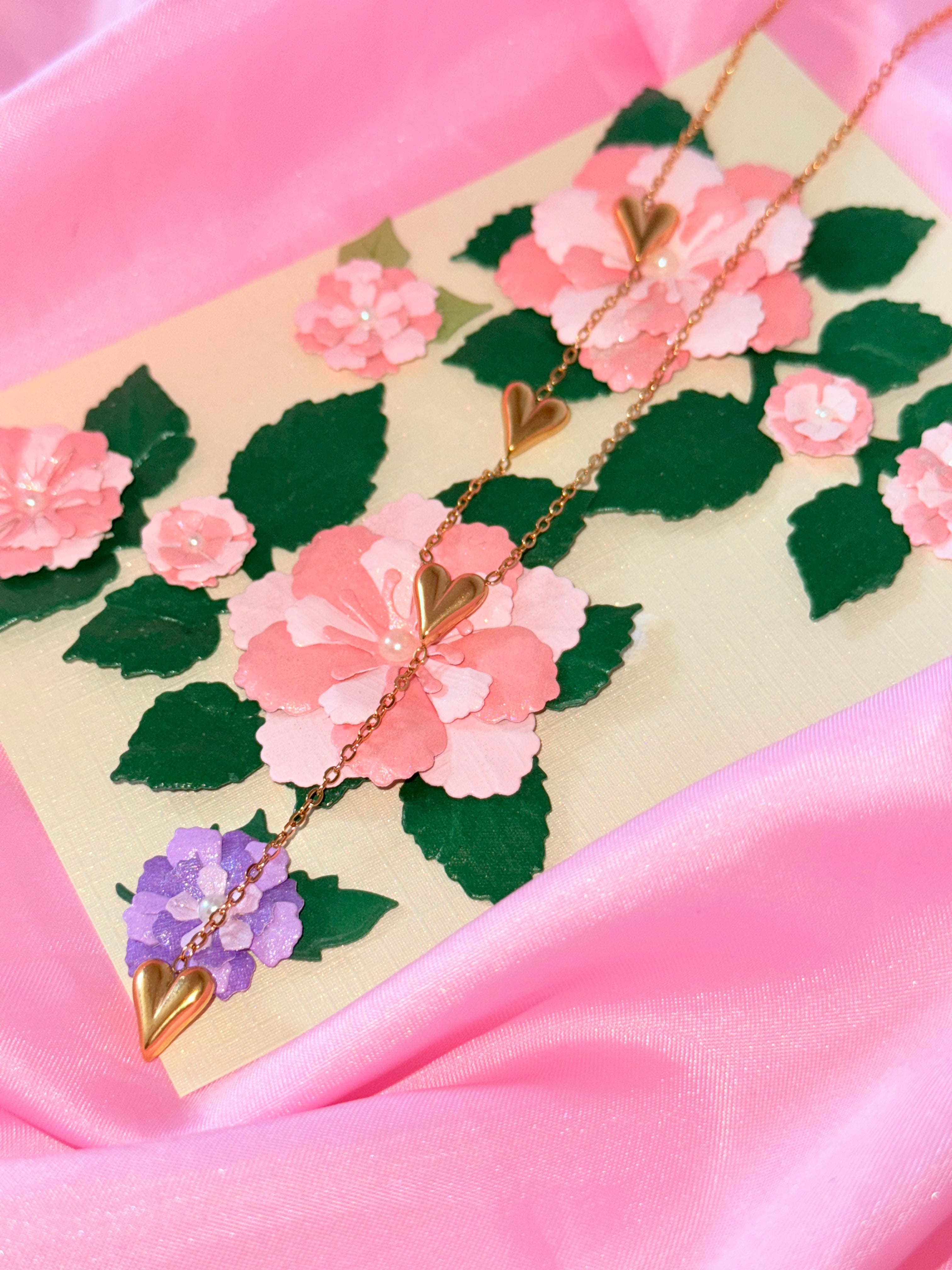 Necklace - 4 hearts