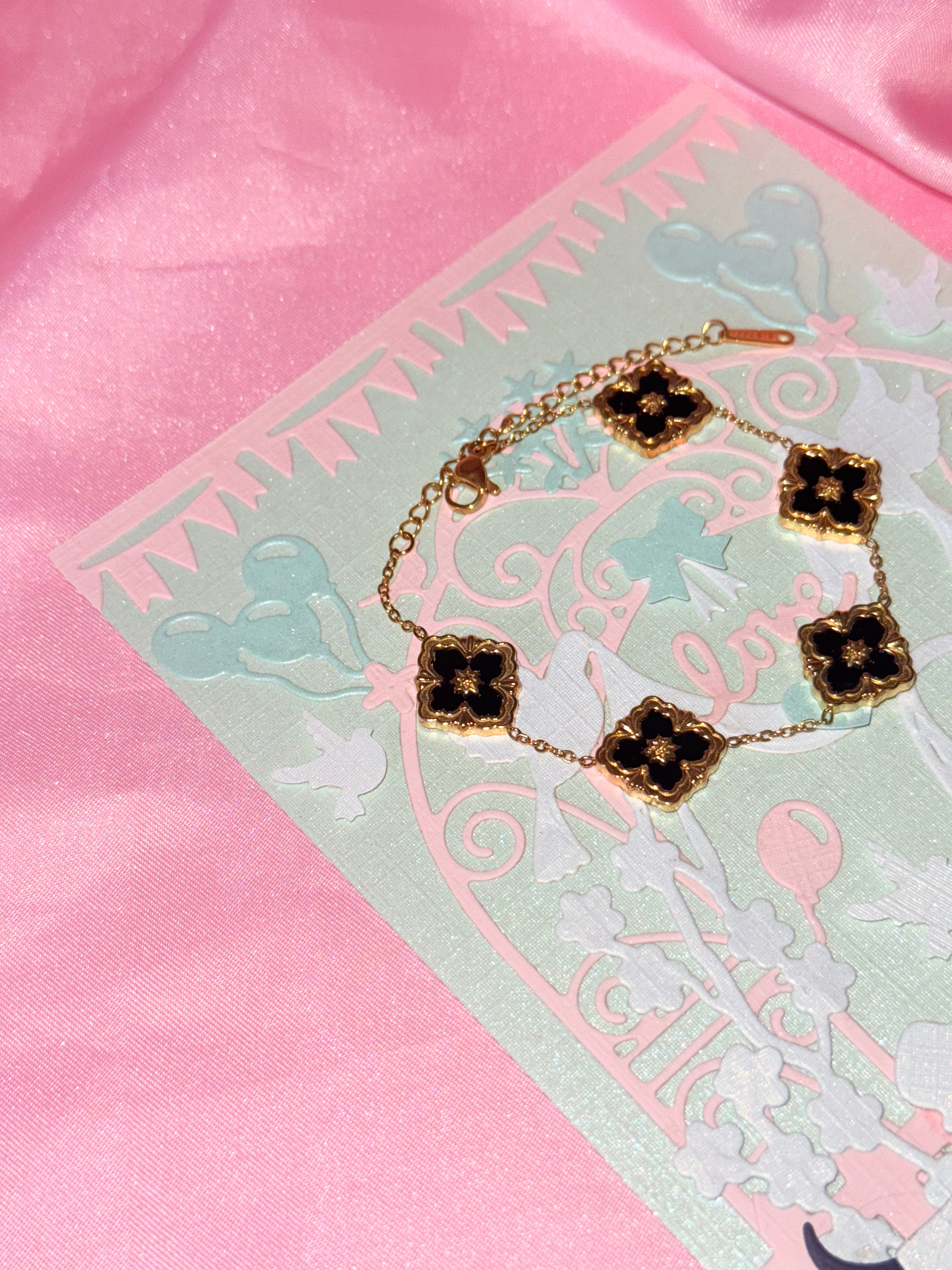 Bracelet Flower Black