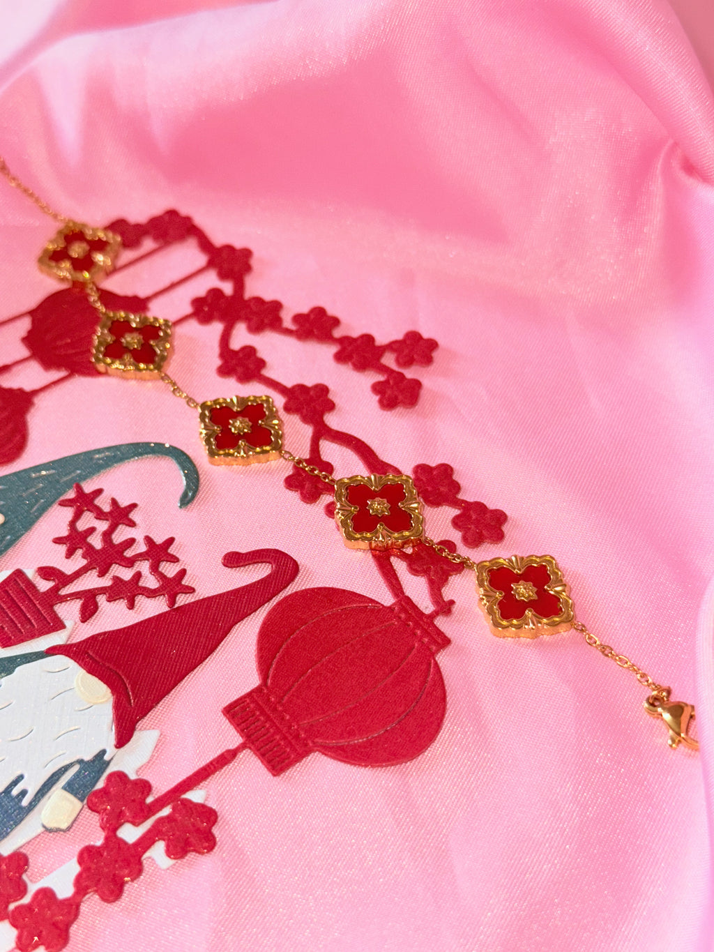 Bracelet Flower Red