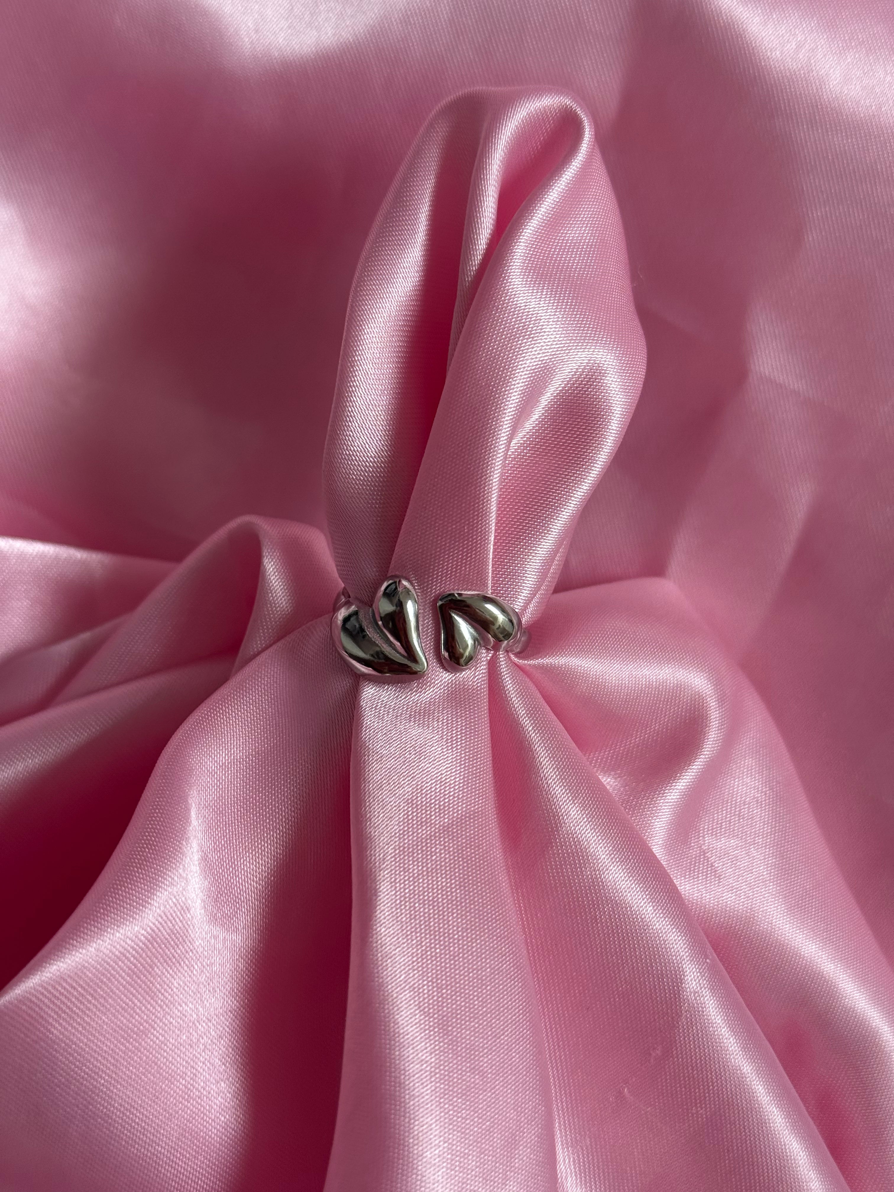 Double heart ring - Zilver