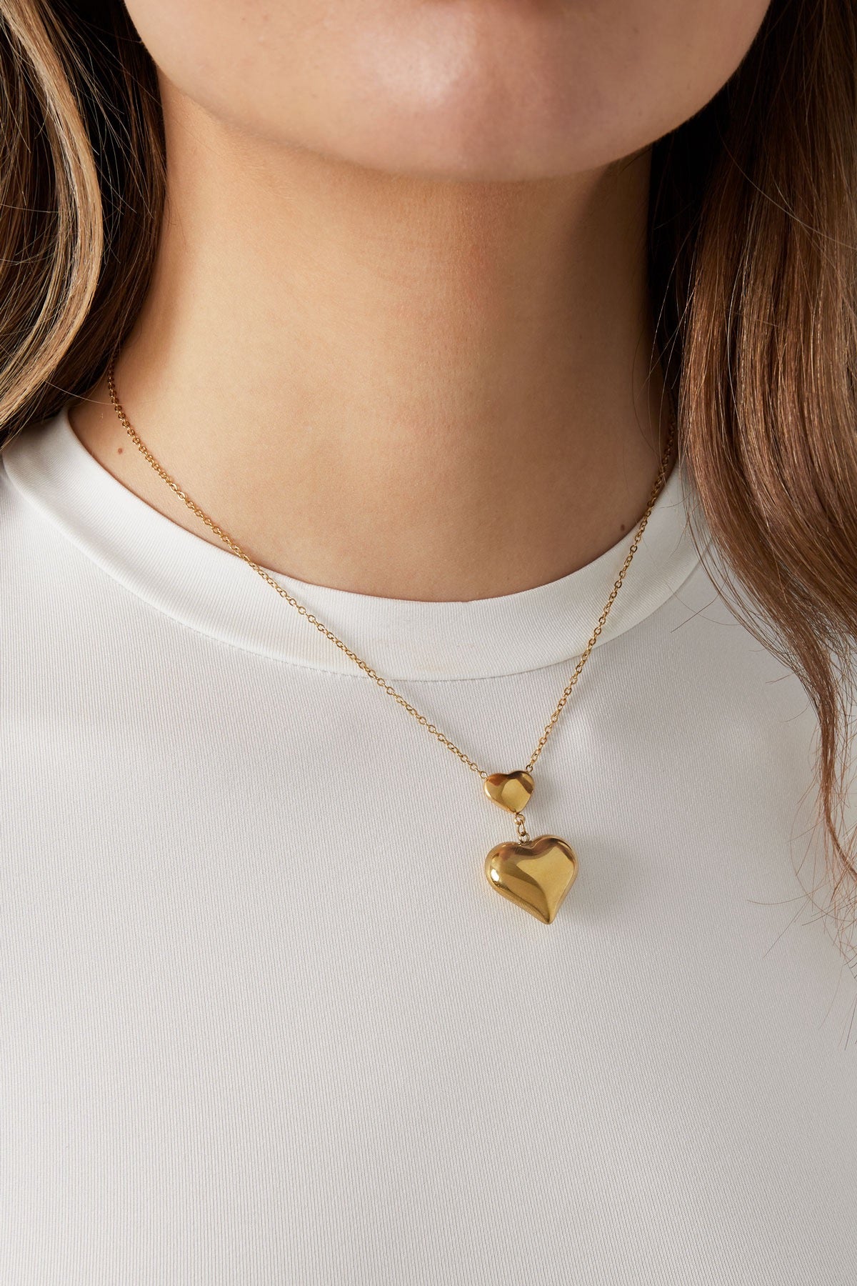 Necklace- Double Love - Silver