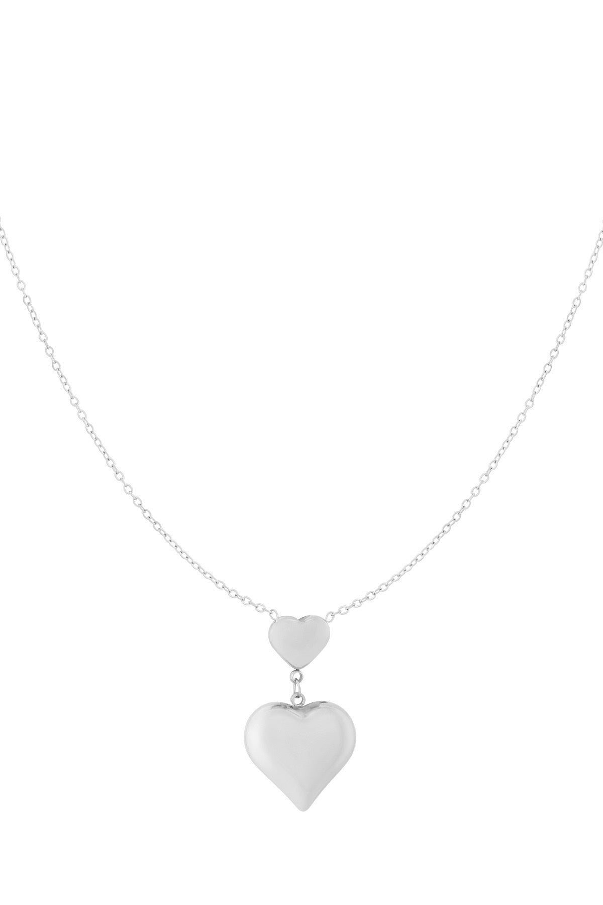 Necklace- Double Love - Silver