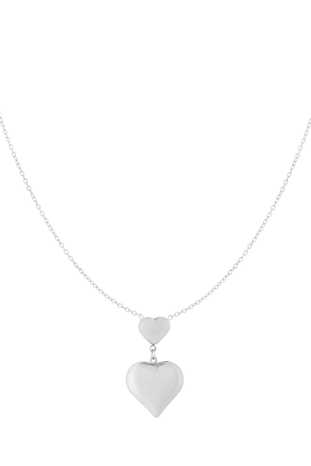 Necklace- Double Love - Silver