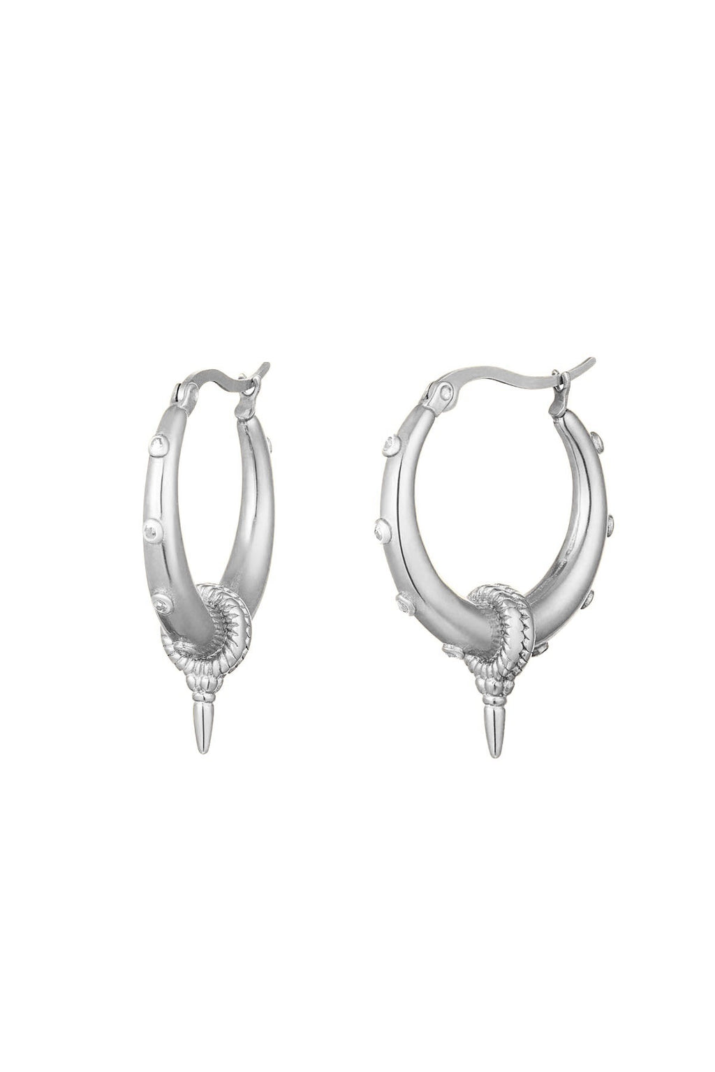 Earrings - Crazy Hoops - Silver