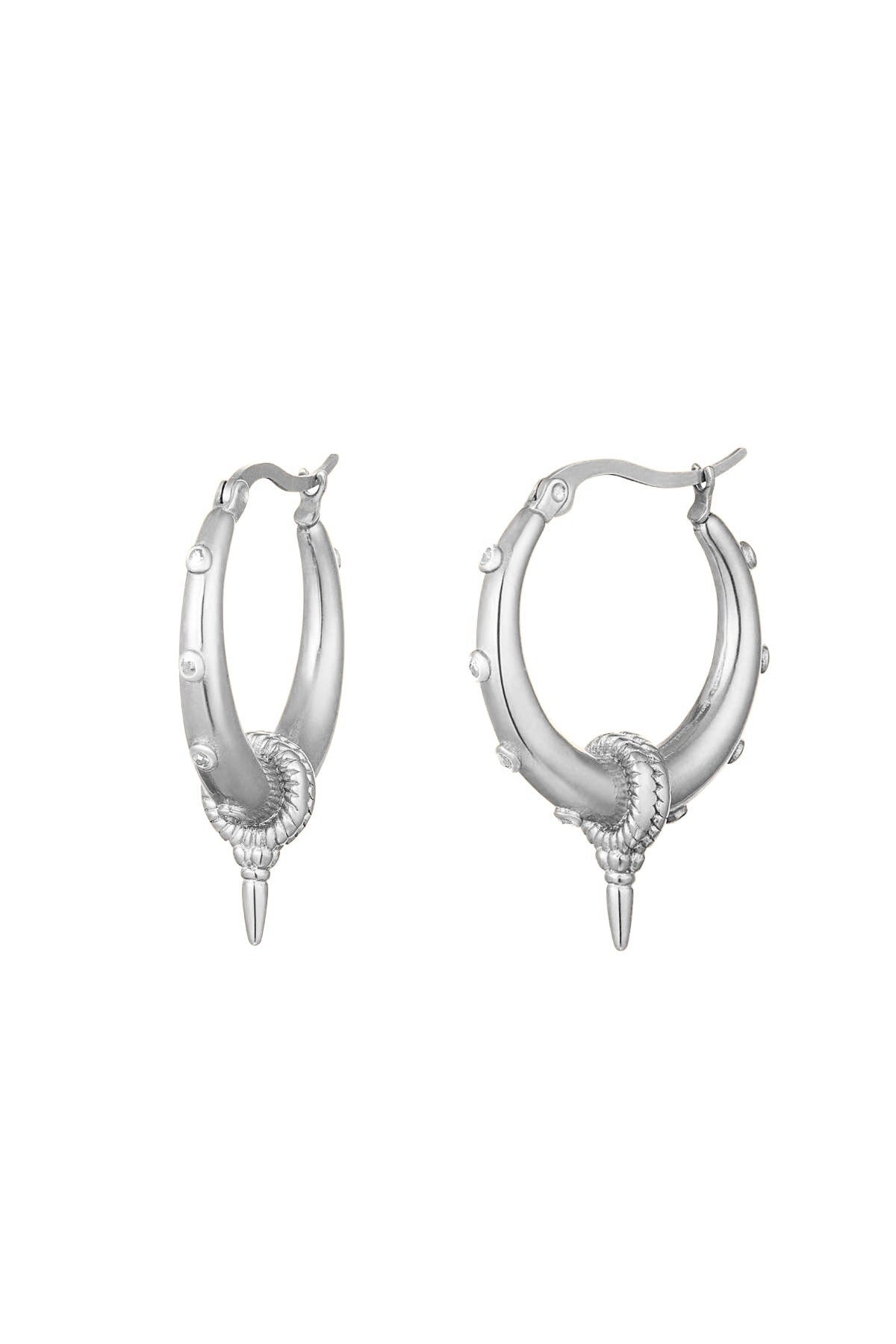 Earrings - Crazy Hoops - Silver