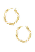 Earrings - Pearl hoops - Gold