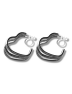 Clip on Earrings - Heart Shape - Silver